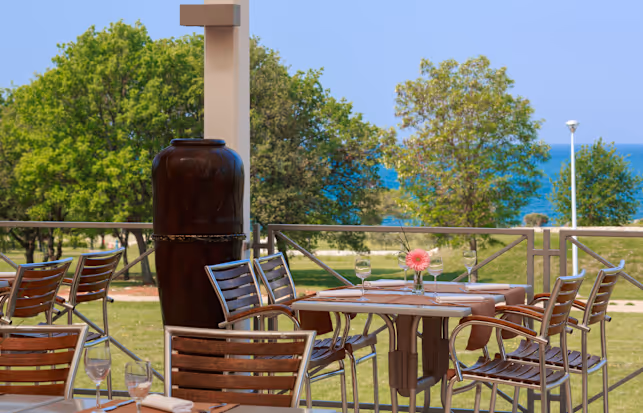 Terras van Pizzeria San Rocco op Camping Park Umag